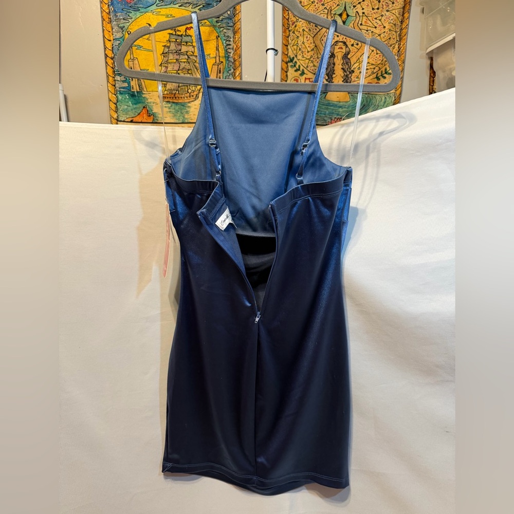 Emerald Sundae Blue Satin Mini Dress - Picture 4 of 6